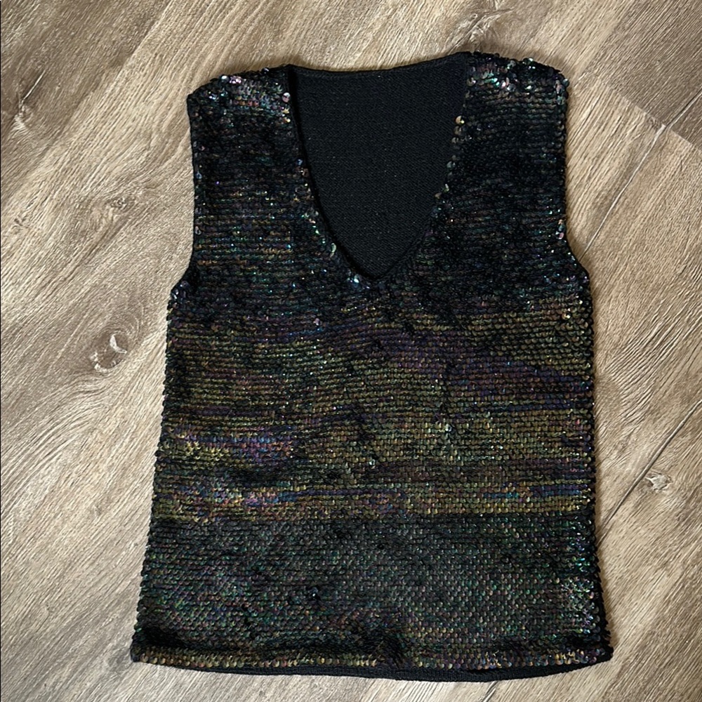 Vintage Iridescent Sequin Tank Top
